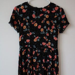 Black and Floral Babydoll Dress!